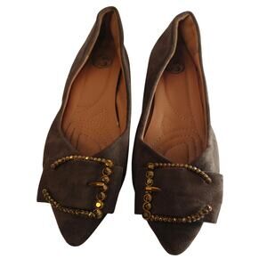 Y2K Brown toe Buckle flats